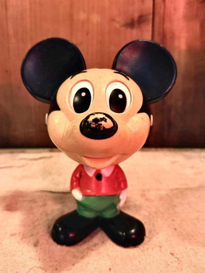 Vintage Working Mickey Mouse Pull String Talking Toy Figure – 1960s–1970s image 1