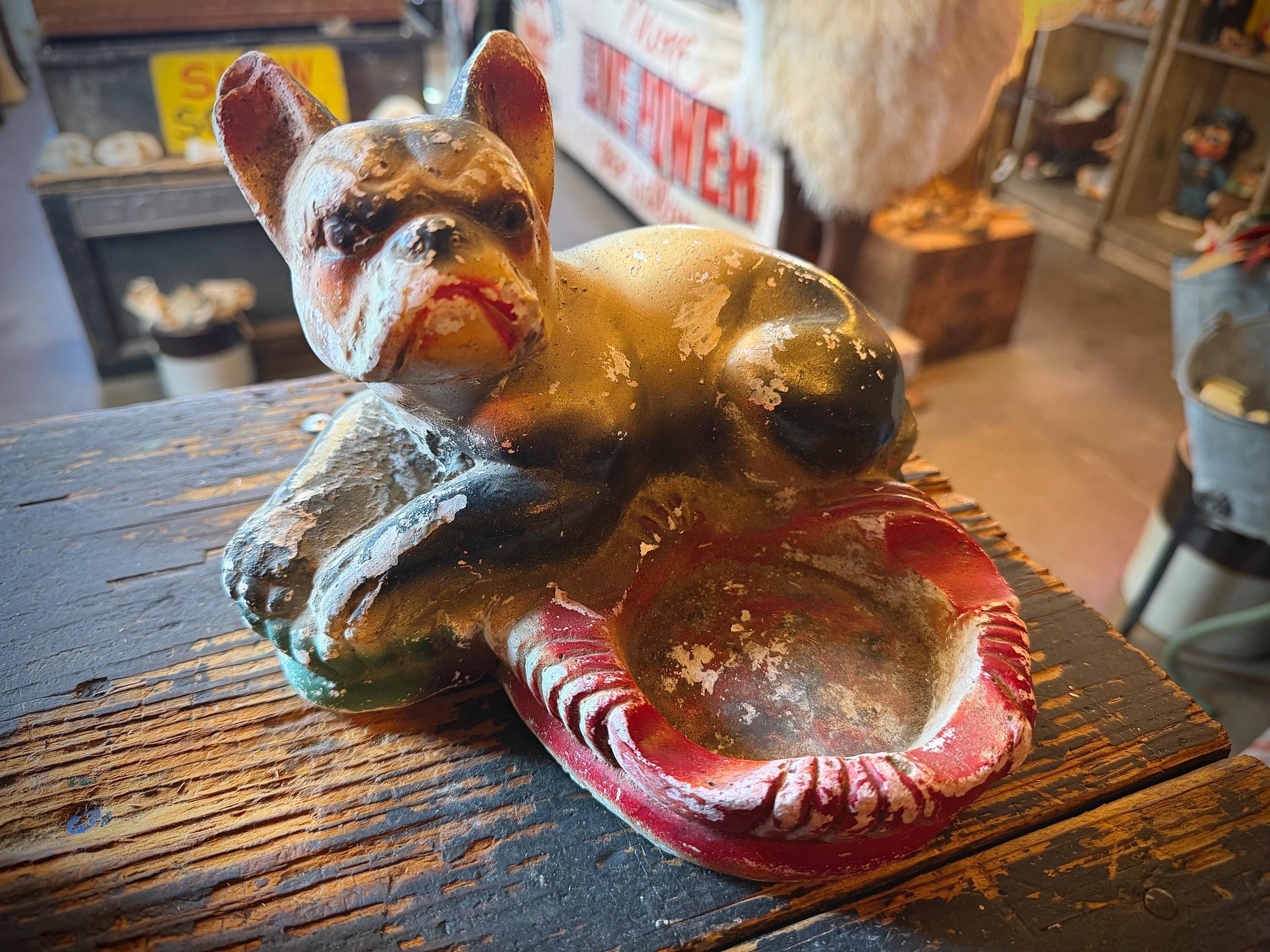 Y*O様 Vintage Chalkware Bulldog Vintage Chalkware Bulldog, 3.5 Inches Long, 4.5 Inches Tall | eBay