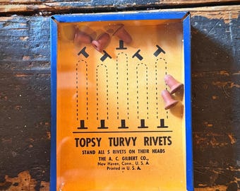 Antique A.C. Gilbert Topsy Turvy Rivets Dexterity Puzzle Game New Haven CT 1930s-1940s