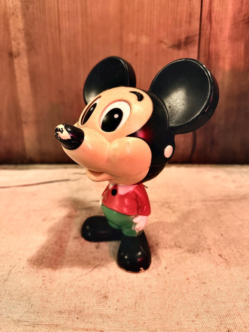 Vintage Working Mickey Mouse Pull String Talking Toy Figure – 1960s–1970s image 3