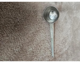 Gevalia Kaffe Coffee Scoop Pewter Metal Measuring Spoon Vintage Silver Tone