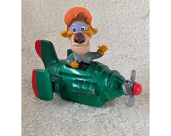 Disney TaleSpin WildCat Grünes Flugzeug Pull Back Spielzeug Fahrzeug Vintage 90er Jahre KH China