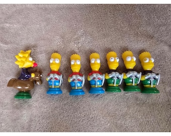 The Simpsons Chess Pieces Lot 7 Bart Knight Maggie Horse Matt Groening Figures