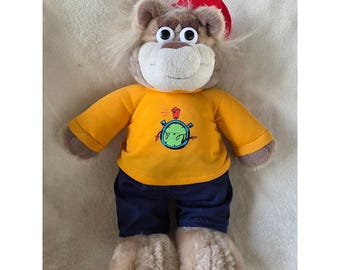 Vintage 1999 Mattel Eye Poppin Bubba gelbes Hemd roter Hut 11-Zoll-Spielzeug