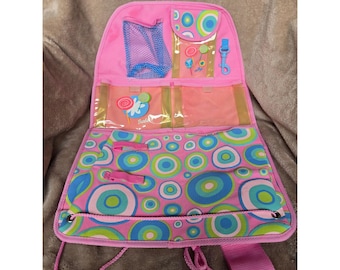 Vintage Barbie roze reisorganizer autostoeltje activiteitentas Y2K Candy Swirls