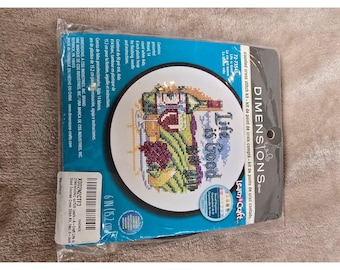 Dimensions Life is Good Counted Cross Stitch Kit 6 Inch Hoop Vineyard  NEW