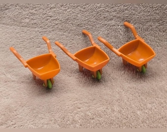 1987 McDonald's Berenstain Bears Happy Meal wheelbarrow toys.