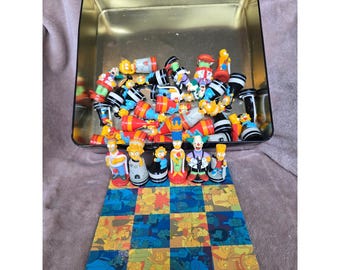 The Simpsons Chess Set Collector Tin 3D Character Figures Complete  Game 2000
