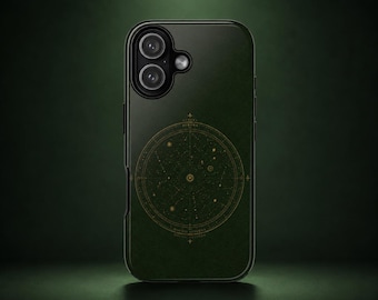 Emerald Celestial Map Phone Case Astronomy iPhone Case Dark Academia Luxury Phone Case Star Chart Tough Case Green Aesthetic