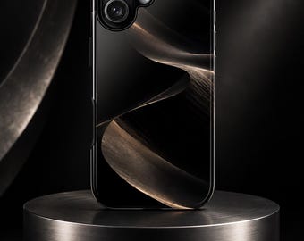 Shadow Dune Phone Case Black Sandstone Case Dark Minimalist Abstract Luxury Aesthetic Cover