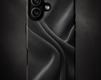 Black Velvet Matte Phone Case Dark Fabric Texture Case Minimalist Luxury Aesthetic Cover