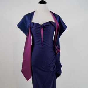Purple High Neck Dress Midi, Women's Occasion Dresses, Classy