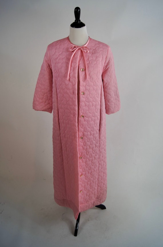 Vintage 1960s Vanity Fair Pink Quilted Housecoat R