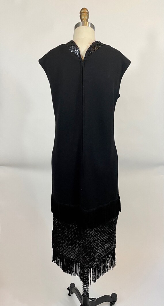 Vintage 1960s Leslie Fay Knits Black Shift Dress … - image 5