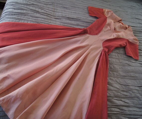 Vintage 1930s Pink on Pink Sweetheart Gown Dress,