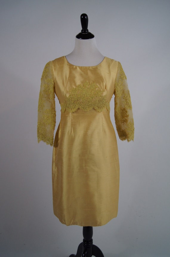 yellow empire waist dress