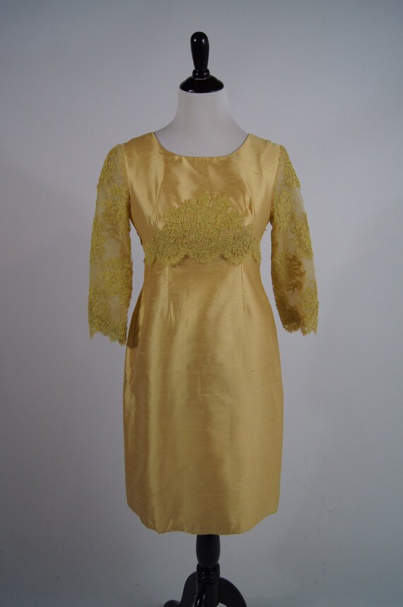 yellow empire waist dress