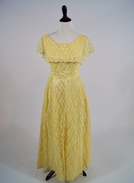 pale yellow lace dress