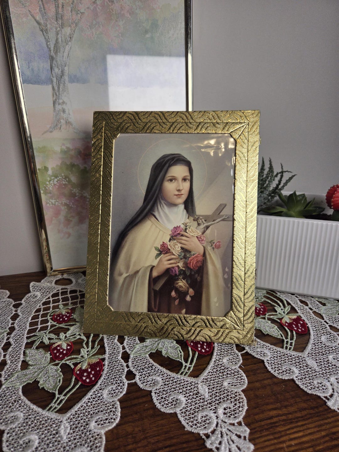 Vintage Saint Thérèse of Lisieux Framed Print | Catholic Religious Wall ...
