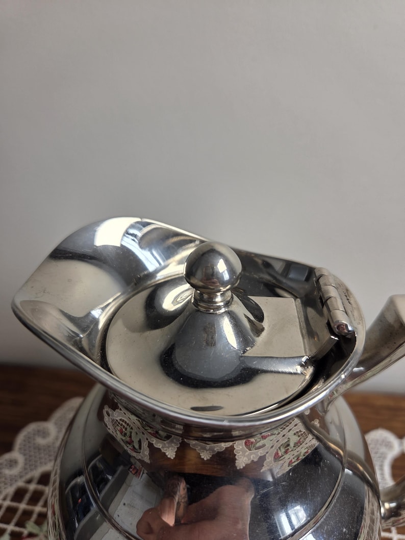 Jarra termo Stanley vintage: jarra de café de acero inoxidable, decoración de cocina retro de mediados de siglo. imagen 3