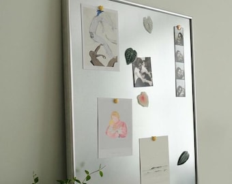 Kit de tablero de visión / Tablero magnético de acero inoxidable / Seguimiento de objetivos / Regalo personalizado para ella / Tablero magnético borrable en seco / Organizador de escritorio