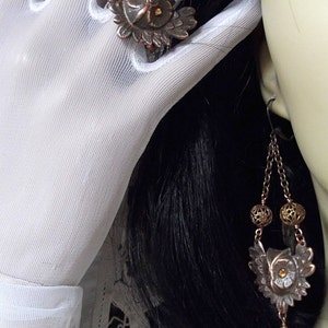 Owl Ring, Dark Chocolate Patina, Brass with Rhinestone, MockiDesigns, Gift Wrapped image 3