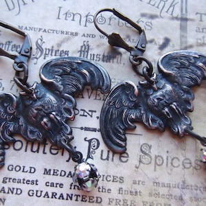 Halloween,Black Owl Earring,Black Brass Earring,Flying Owl Earring,Owl & Crystal Ball,Sparkle Ball,Halloween,Goth Owl,MockiDesigns,Gift Wrap