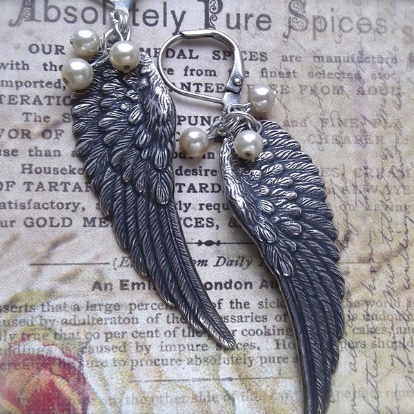 Silver Feather Earring,Feather Pearl Earring,Fine Silver Plate,Silver Feather,Pearl Cluster,MockiDesigns,Gift Wrapped