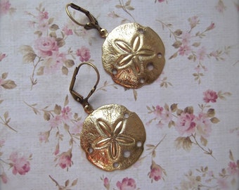 Starfish Earring, Brass Starfish Drop, Large Round Starfish,Brass Starfish,Golden Starfish,Seascape,Ocean,Beach,MockiDesigns, Gift Wrapped,
