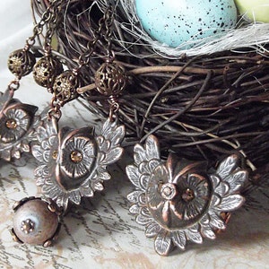 Owl Ring, Dark Chocolate Patina, Brass with Rhinestone, MockiDesigns, Gift Wrapped image 4