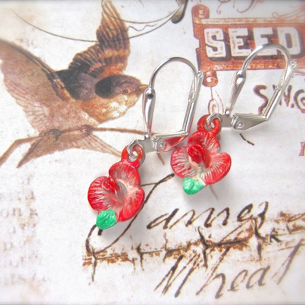 Petite Red Rose, B'Sue by 1928, 1928 Pewter, Hand-Painted Red Rose, Red Rose Drops, Simple Red Rose, MockiDesigns, Gift Wrapped