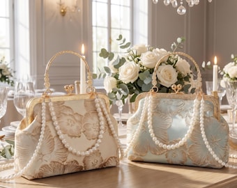Elegant Wedding Guest Purse Bridal Pearl Clutch White Butterfly Bag Bridal Evening Purse Bride To Be Honeymoon Gift