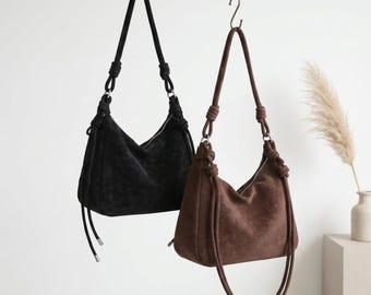 Toteful Bag Retro Crossbody Bag Leather Shoulder Bag Vintage Style Hobo Bag Adjustable Strap Everyday Bag Casual Purse Gift for Her