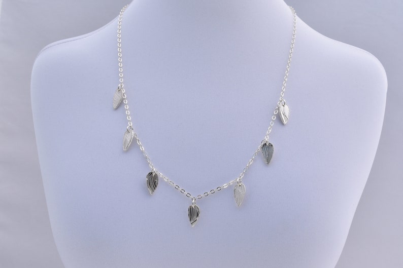 Sterling Silver Tear Drop Charm Necklace image 1