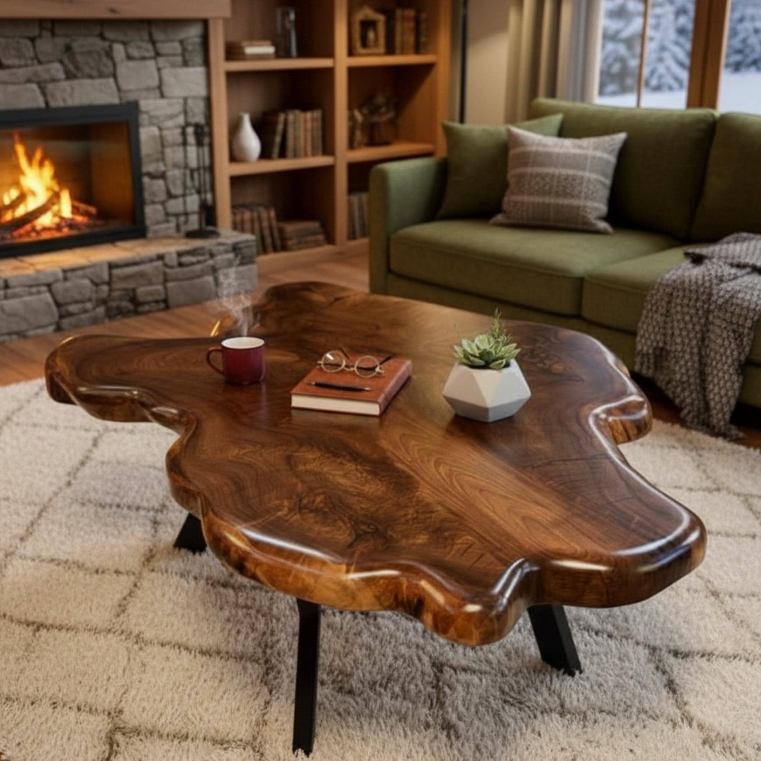 Couchtisch rund holz dunkel