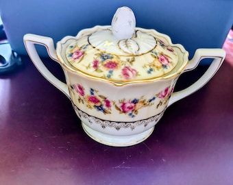 Very Rare Gold Castle Occupied Japan Sugar Bowl