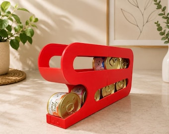Cat Food Can Dispenser Organizer – Rolling Can Rack - Multiple Can Sizes (3oz, 5.5oz)