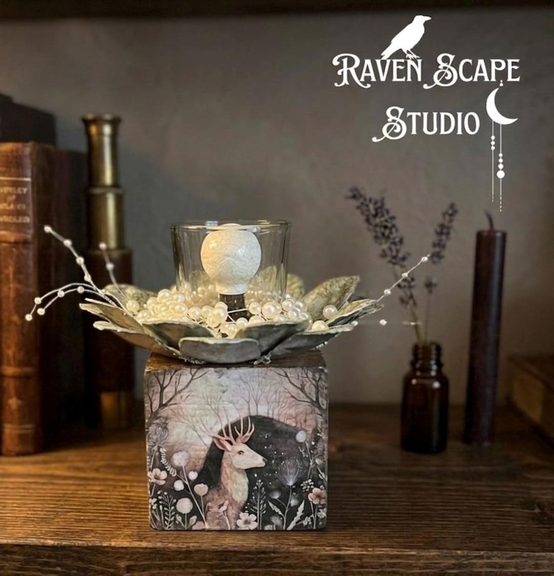 Wood Decoupage Block/lotus Flower - Etsy