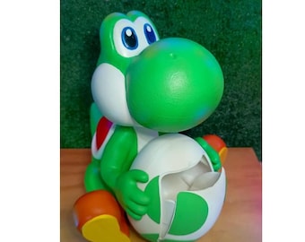 Yoshi Popcorn Bucket – 3D Printed Mario Figure, Snack Container, Anime Decor, Gamer Room Decor, Unique Gift