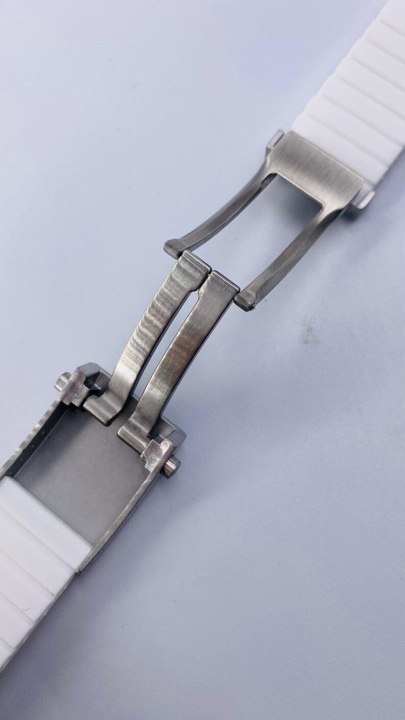 24 mm Brietling vitt gummisilikon klockarmband Fkm Navitimer Avenger Superocean klocka bild 4