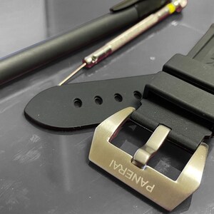 22mm 24mm Panerai black Rubber Men’s Wrist Watch Strap With Stainless Steel Buckle royal fast shipping image 4