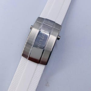 24 mm Brietling vitt gummisilikon klockarmband Fkm Navitimer Avenger Superocean klocka bild 5