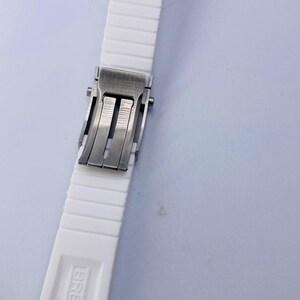 24 mm Brietling vitt gummisilikon klockarmband Fkm Navitimer Avenger Superocean klocka bild 2