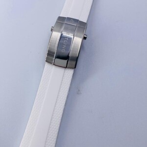 24 mm Brietling vitt gummisilikon klockarmband Fkm Navitimer Avenger Superocean klocka bild 1