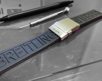 22mm/24mm Breitling Black Rubber watch strap with clasp royal fast shipping