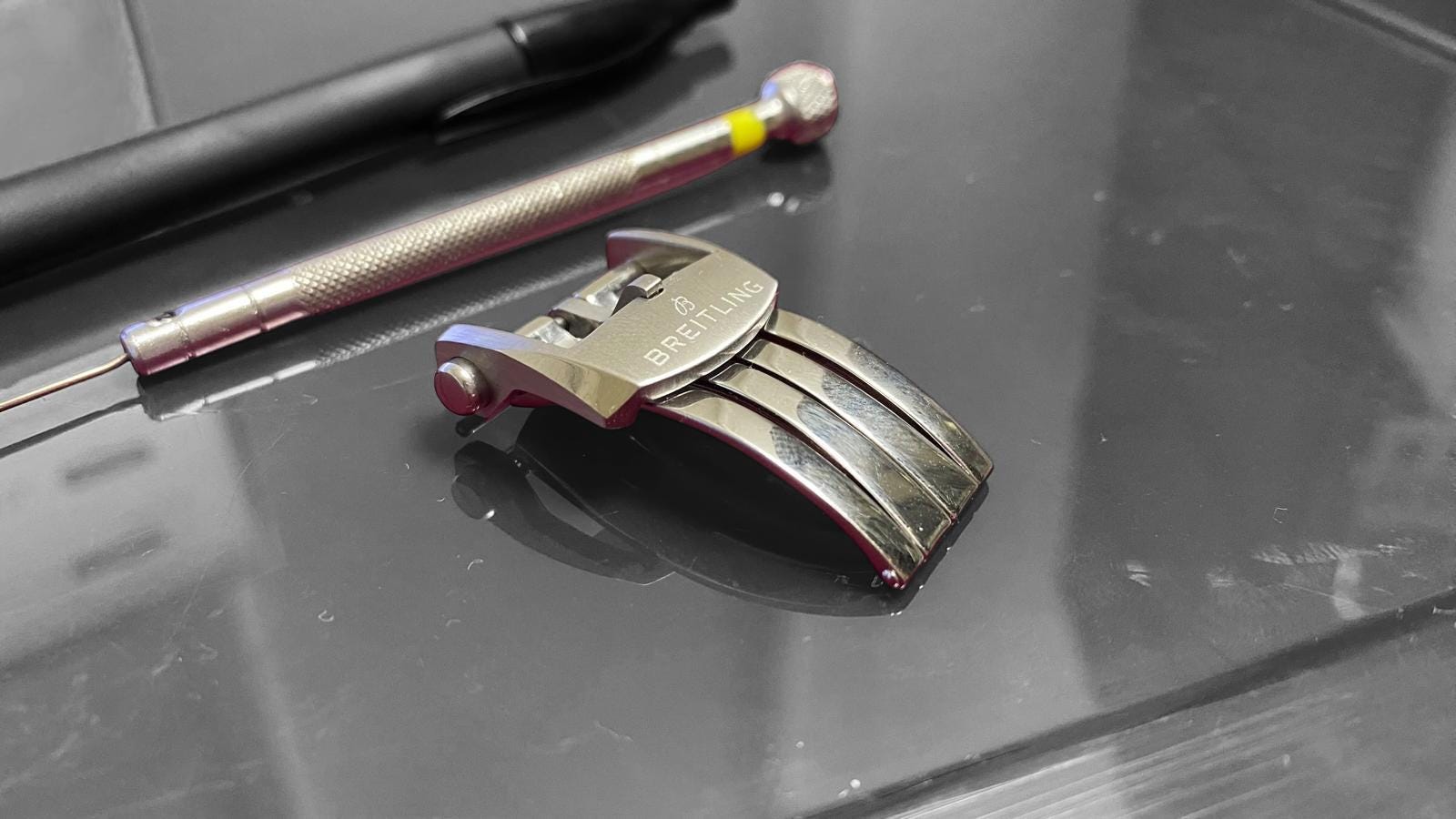 Fibbia Dispiegamento 22mm Satinata Per Cinturino Breitling - Acciaio, Ewatchparts