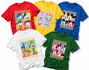 Disney Characters Shirt, Retro Mickey Mouse Tee, Minnie Goofy Donald Daisy Duck T-shirt, Disneyland Vacation Gift, Family Matching Clothes