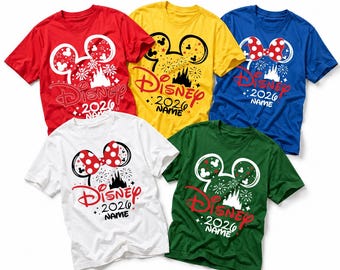 Custom Disney Family Shirts 2026, Family Vacation Shirts, Personalized Disney Trip Tee, Disneyworld Group Outfits, Disneyland Castle Shirt