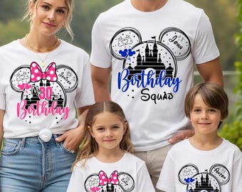 Disney Birthday Shirts, Custom Disney Family Vacation Tee, Birthday Girl Shirt,  Family Birthday Squad Shirt, Disney World Trip Tee