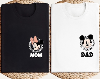 Checkerboard Mouse Family Vacation Shirts, Personalized Disney Family Trip Tee, Custom Mickey Mom Dad 2026 Shirt, Disneyworld Matching Tee
